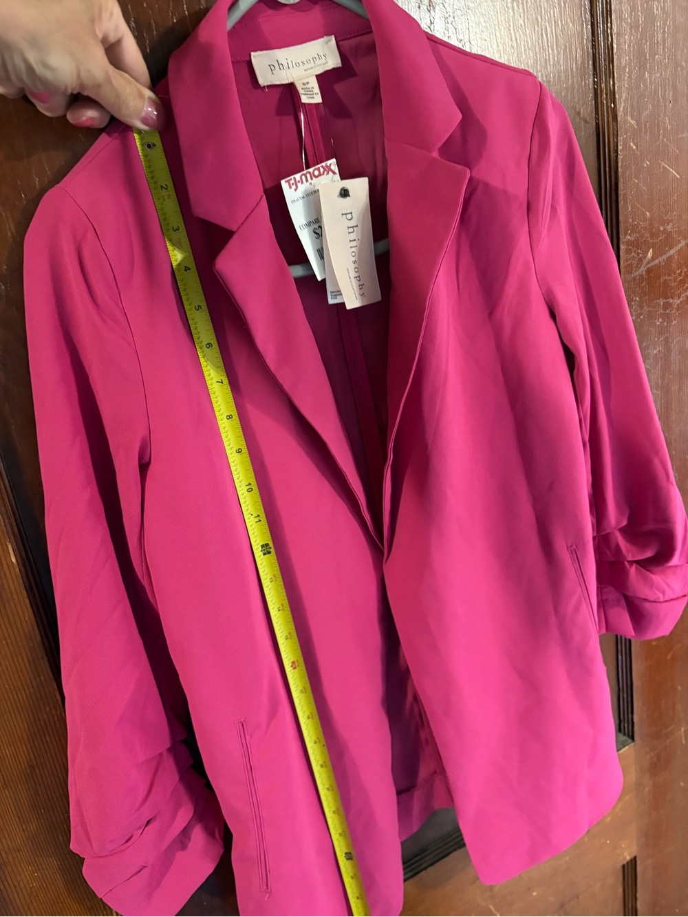 Philosophy Bright Hot Pink Open-Front Blazer